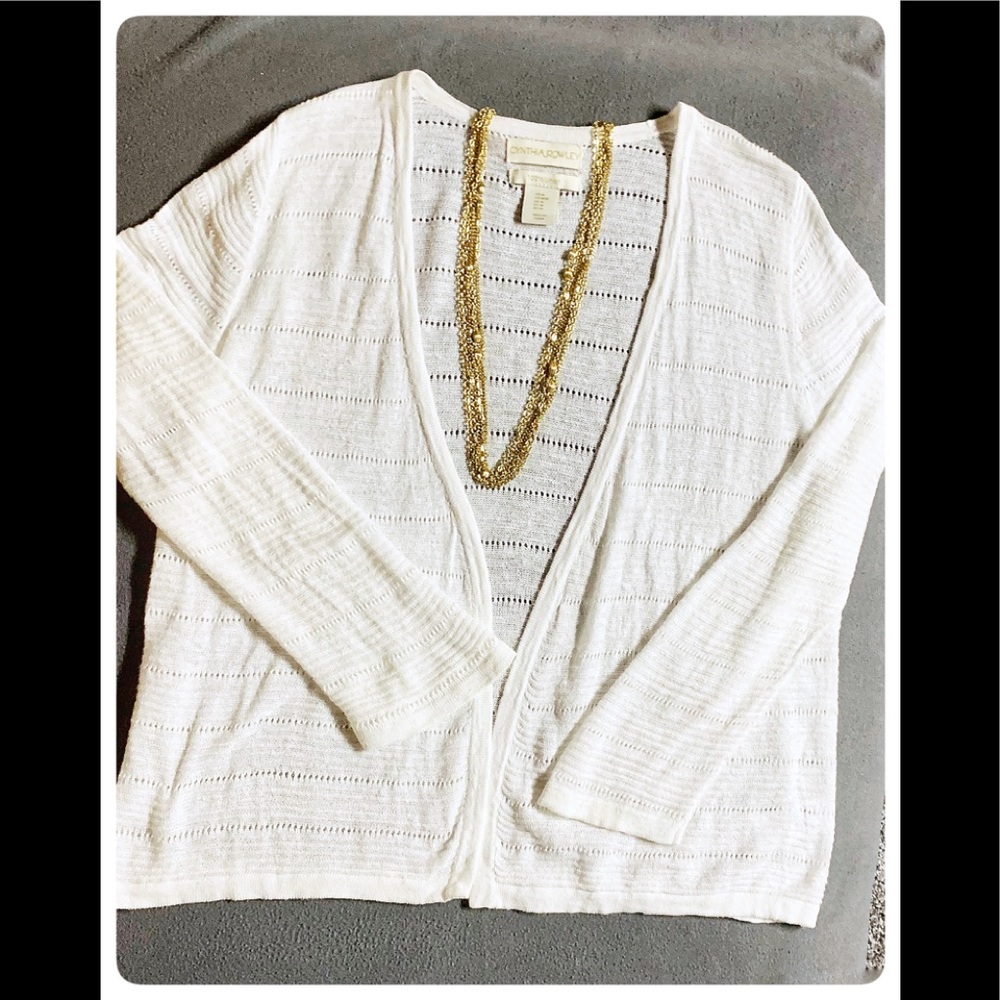 🌹Cynthia Rowley pointelle sweater Sz M. (GUC)